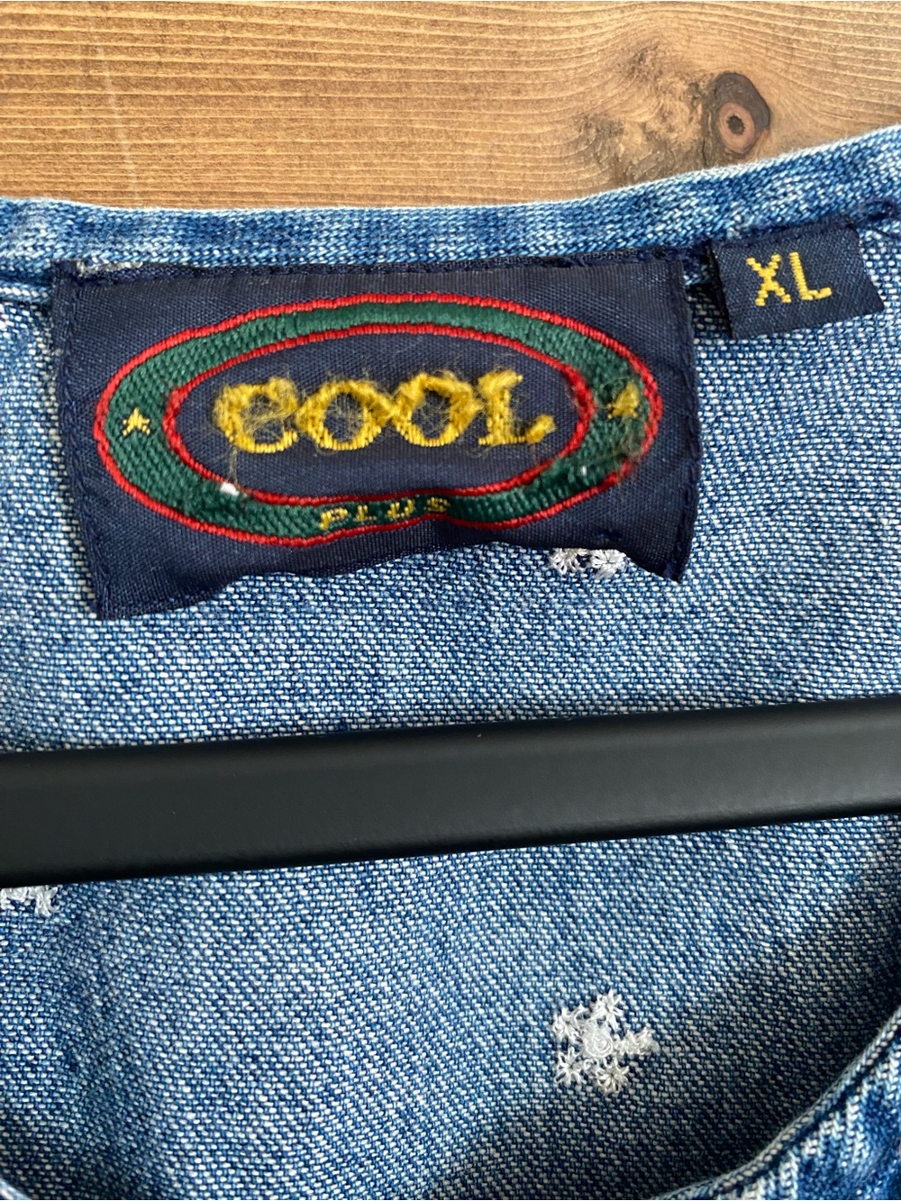 VTG 90s 100% Cotton Cool Plus Denim Button Front Midi Dress Embroidered XL Y2K - Picture 5 of 16